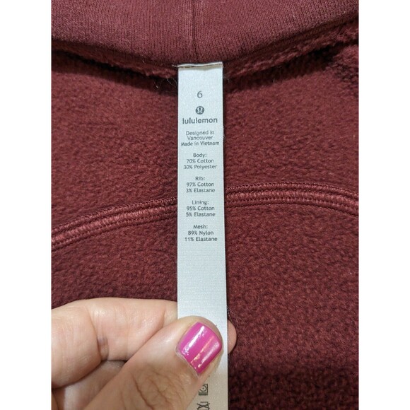 Lululemon Women's Scuba Hoodie Limited Edition Rust Color Thumbholes Size 6 - Picture 7 of 11